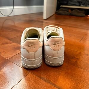 Air Force ones. White with light pink